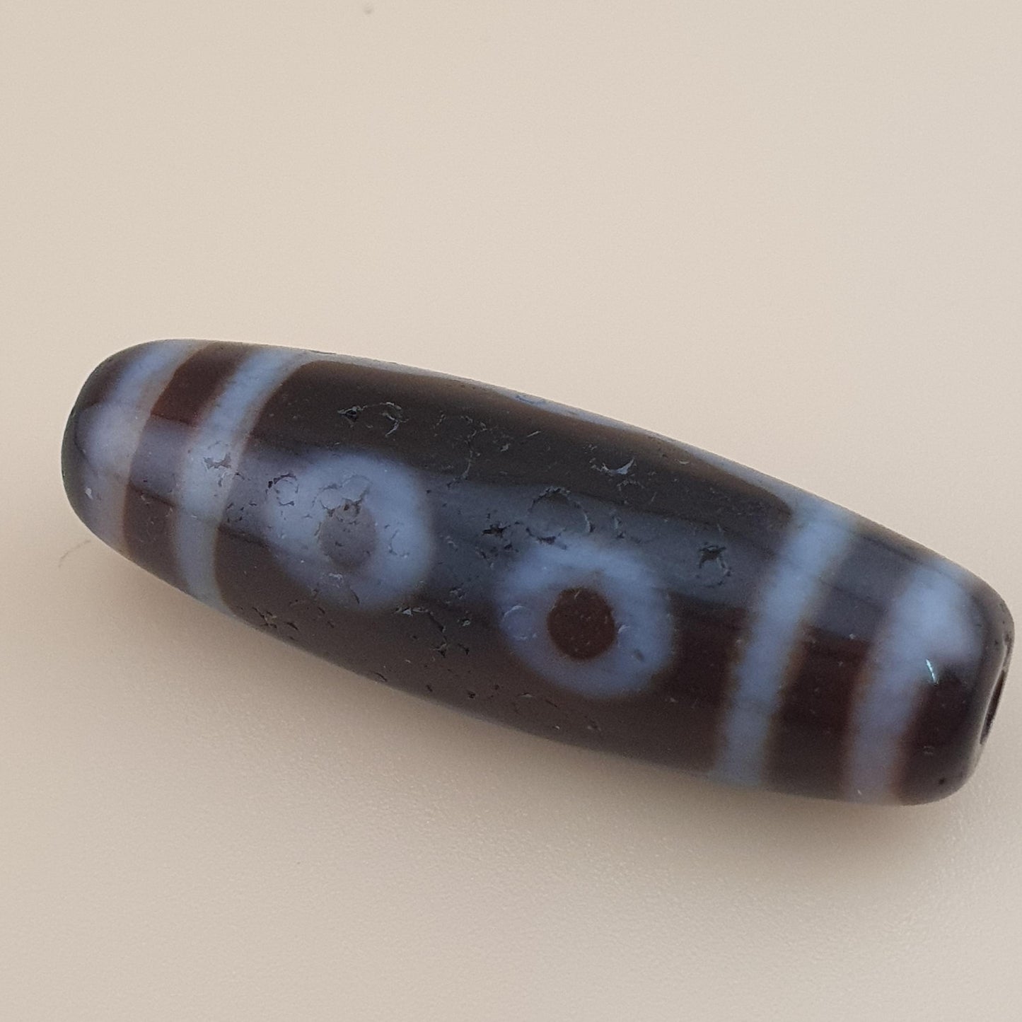 Vintage 5 Eyes Himalayan Tibetan Agate Dzi Bead Amulet