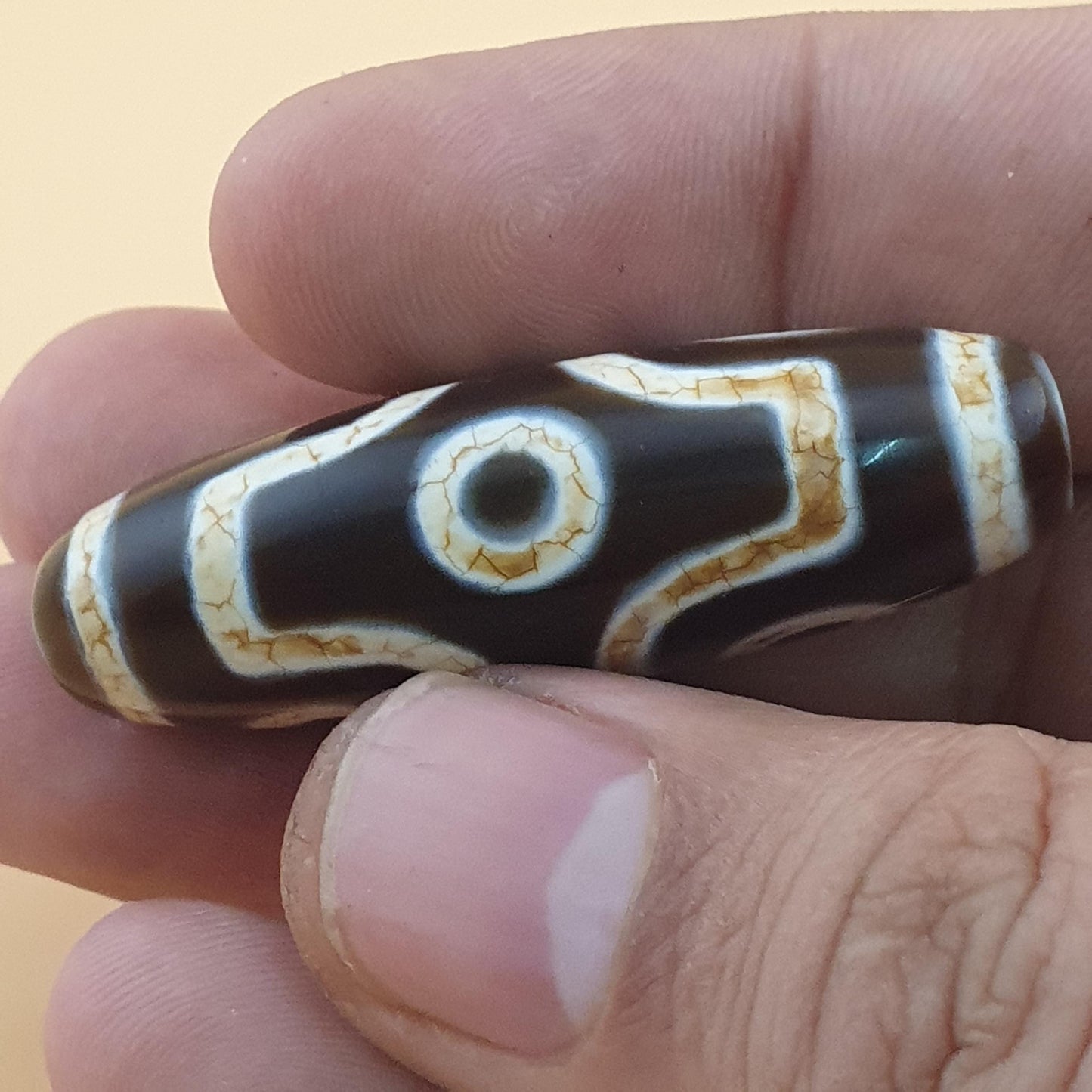 Vintage Himalaya Tibet 6 Augen Achat Dzi Perlen Amulett