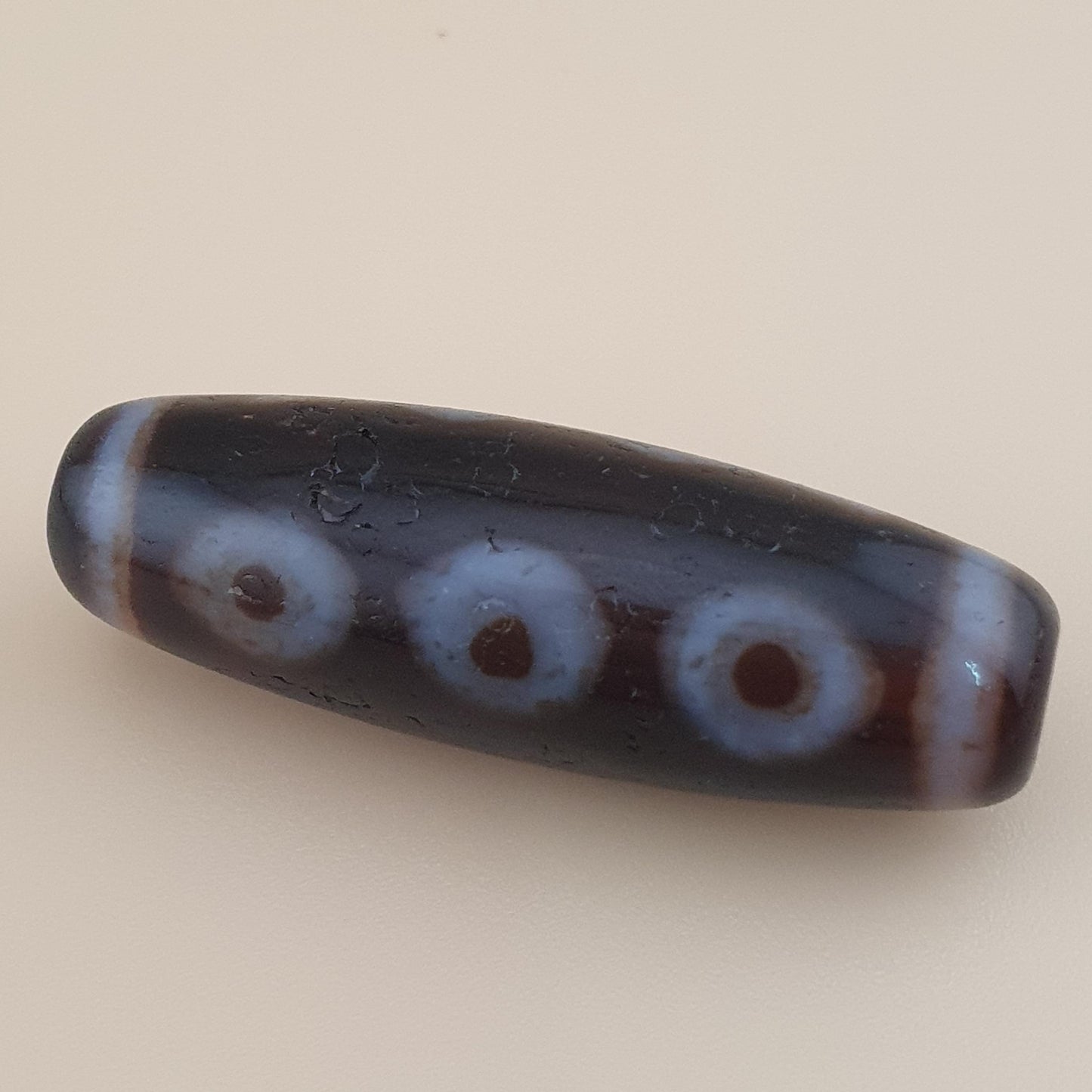 Vintage 5 Eyes Himalayan Tibetan Agate Dzi Bead Amulet