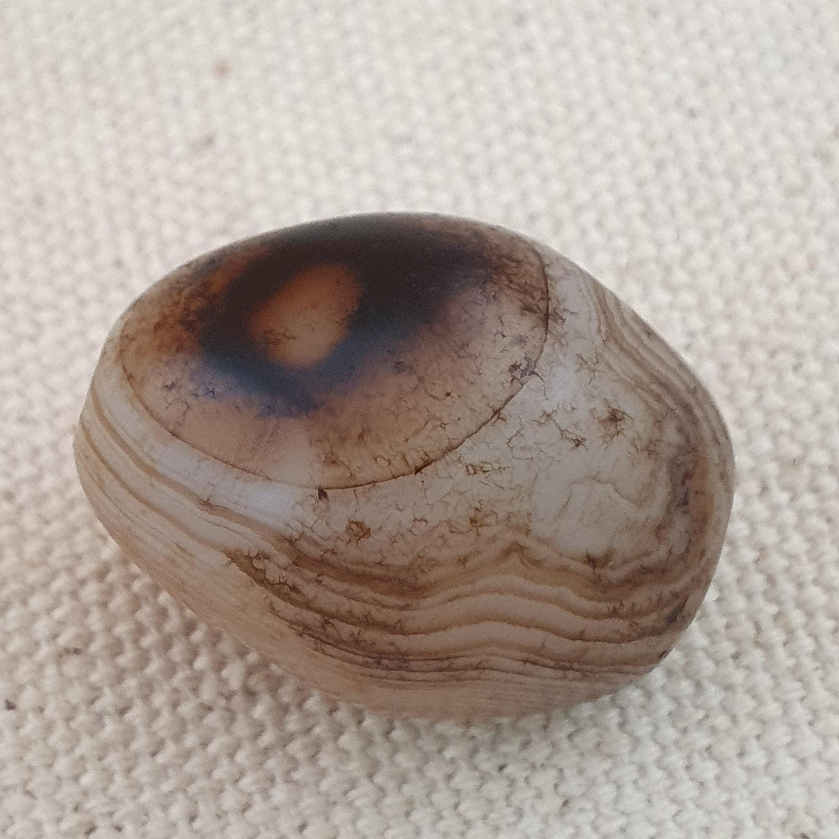 Vintage Suliemani Natürliche Augen-Achat-Perlen-Amulett