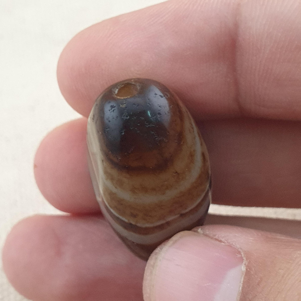 Amulette vintage en agate œil de Souleiman