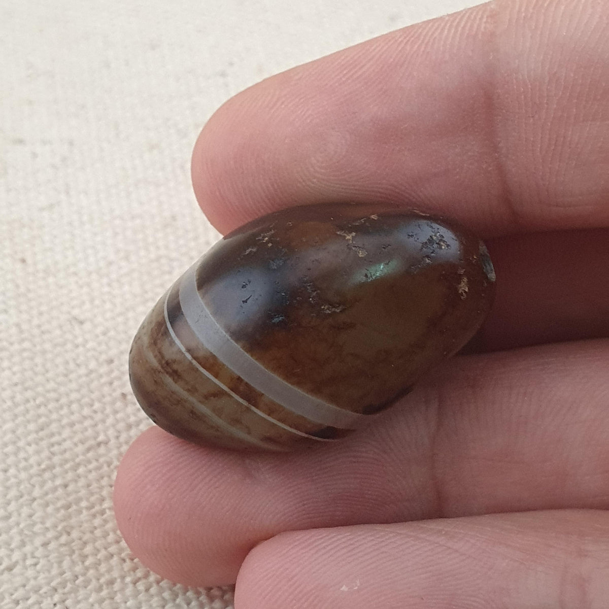 Amulette vintage en agate œil de Souleiman