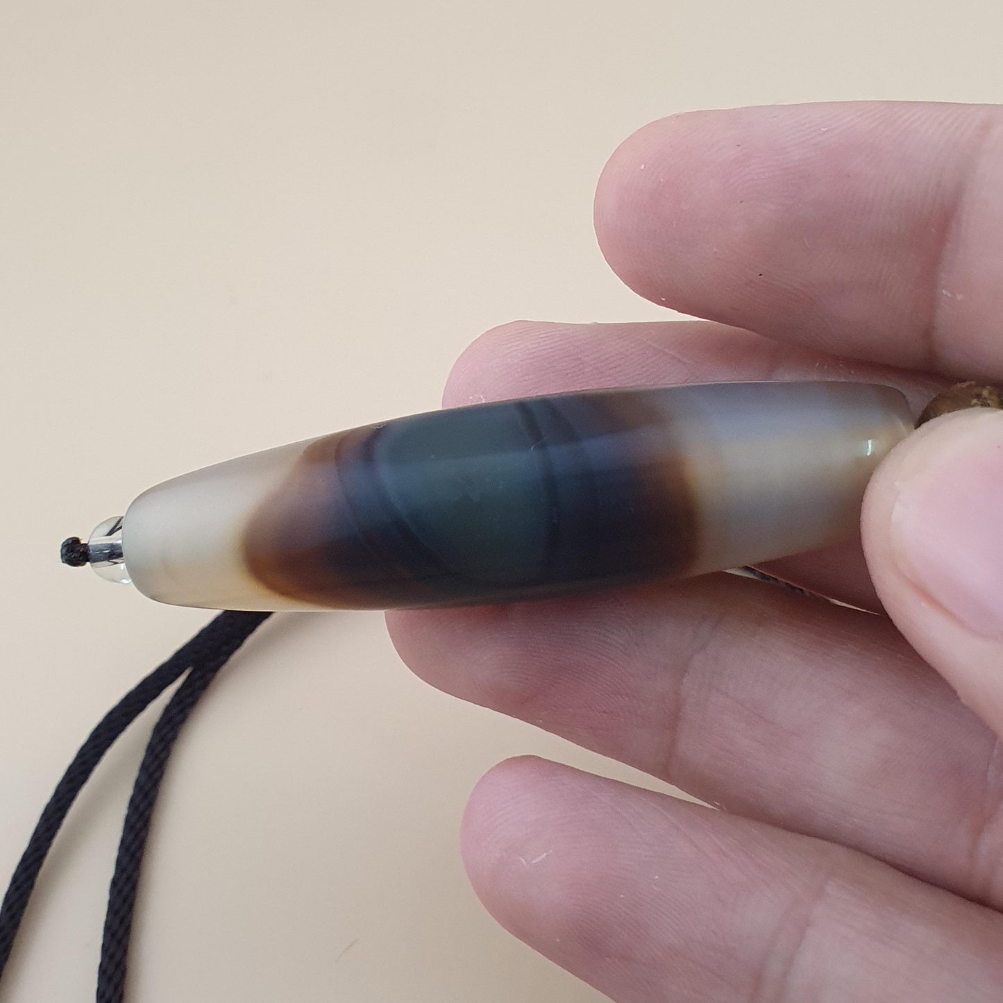 Vintage Natural Eyes Yemeni Suliemani Agate Bead Amulet