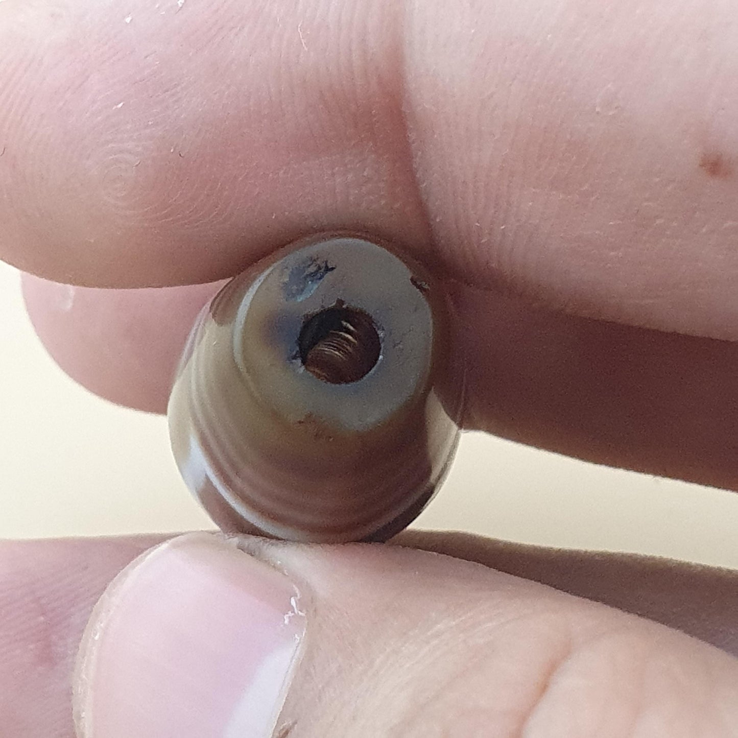 Vintage Middle Eastern Yemeni Suliemani Natrual Eye Agate Bead Amulet