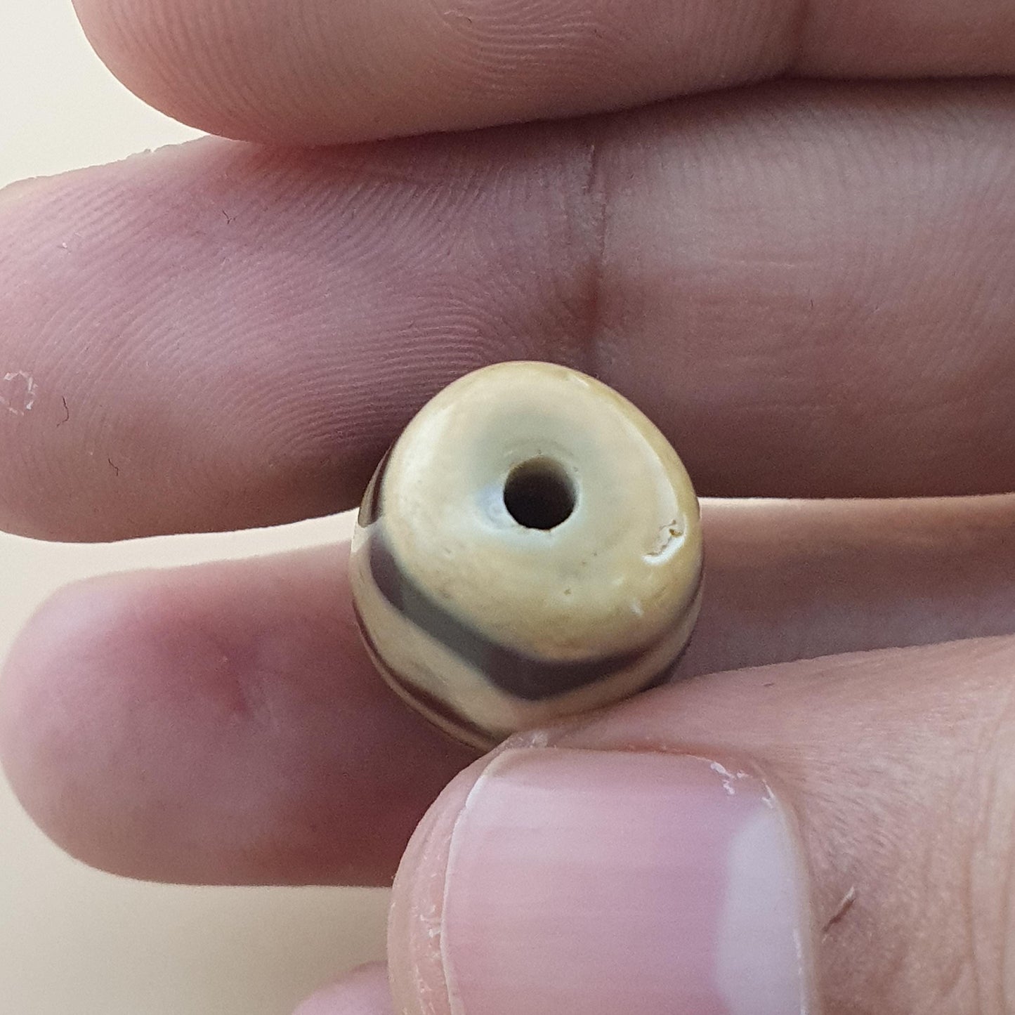 Vintage Unique Pattern Himalayan Tibetan Agate Bead Amulet