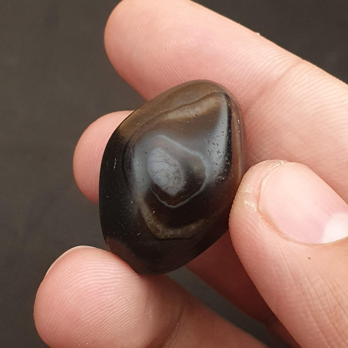 Perle Vintage Naturelle en Agate Suliemani pour Amulette
