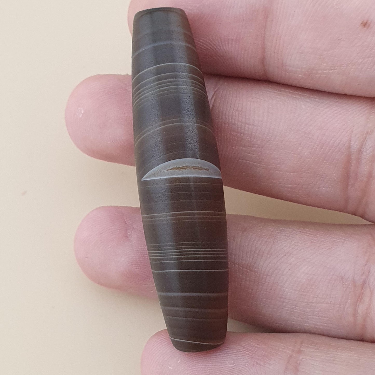 Vintage Middle Eastern Natural Eye Yemeni Suliemani Agate Bead Amulet Pendant