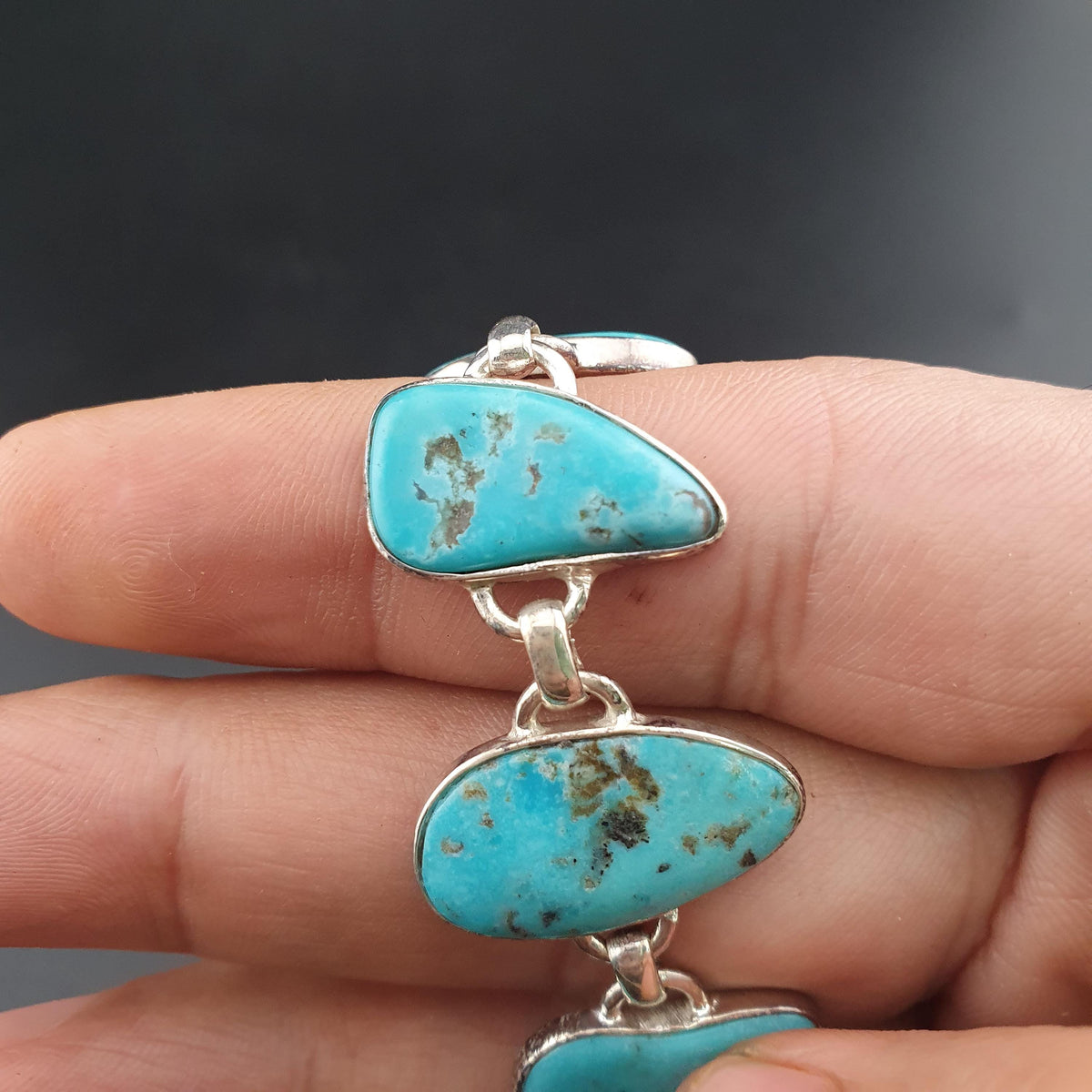 Bracelet en argent sterling et turquoise d'Arizona : Bijoux bohèmes style sud-ouest
