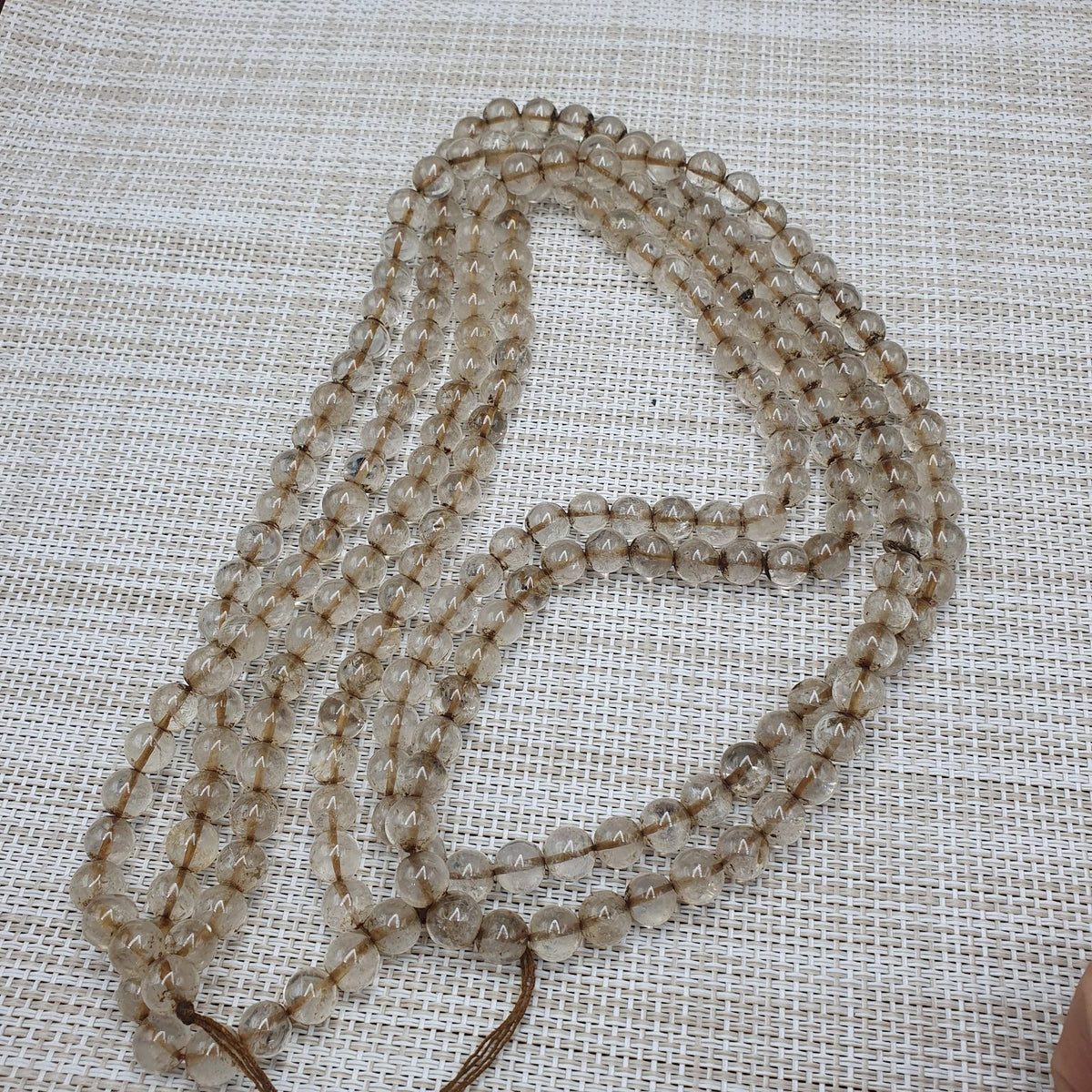 Vintage Himalaya Quarz Gebetskette 108 Perlen 8mm 76cm lang