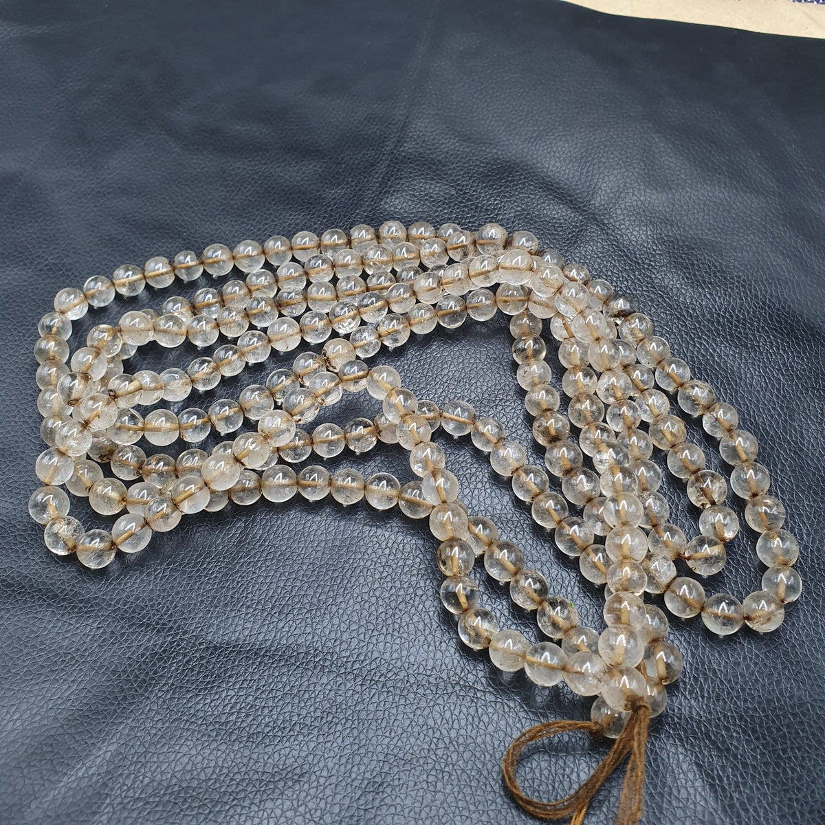 Vintage Himalaya Quarz Gebetskette 108 Perlen 8mm 76cm lang
