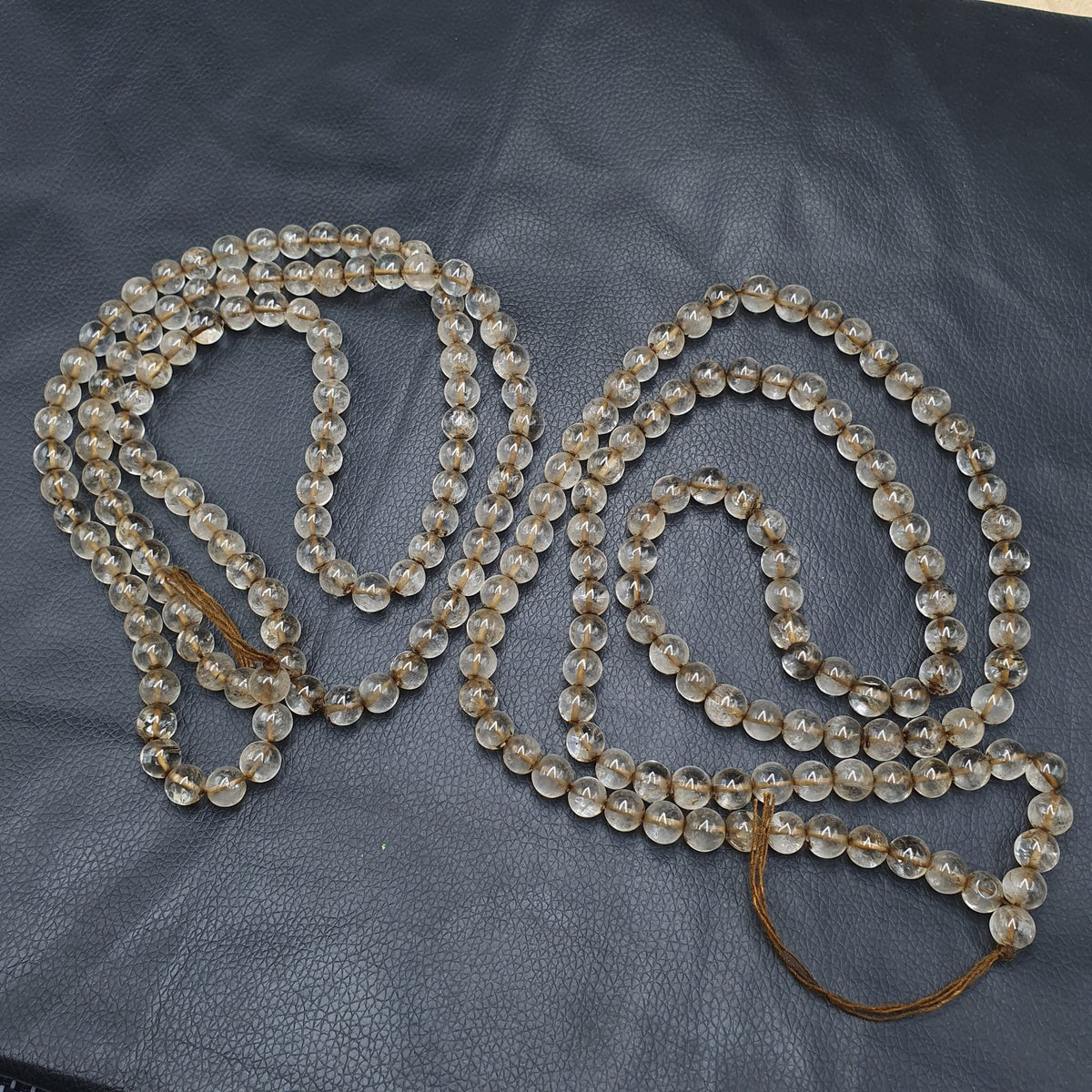 Vintage Himalaya Quarz Gebetskette 108 Perlen 8mm 76cm lang