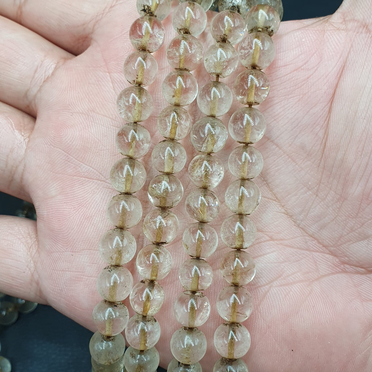 Vintage Himalaya Quarz Gebetskette 108 Perlen 8mm 76cm lang