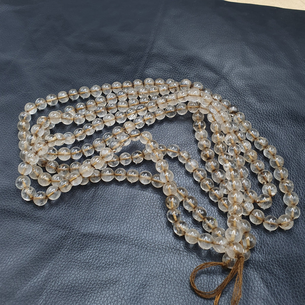 Vintage Himalaya Quarz Gebetskette 108 Perlen 8mm 76cm lang
