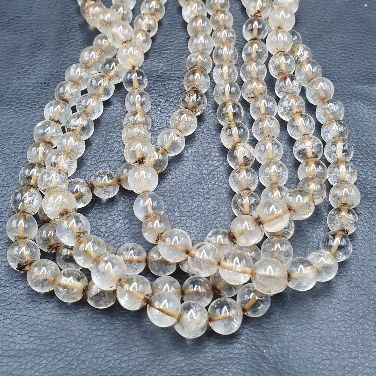 Vintage Himalaya Quarz Gebetskette 108 Perlen 8mm 76cm lang