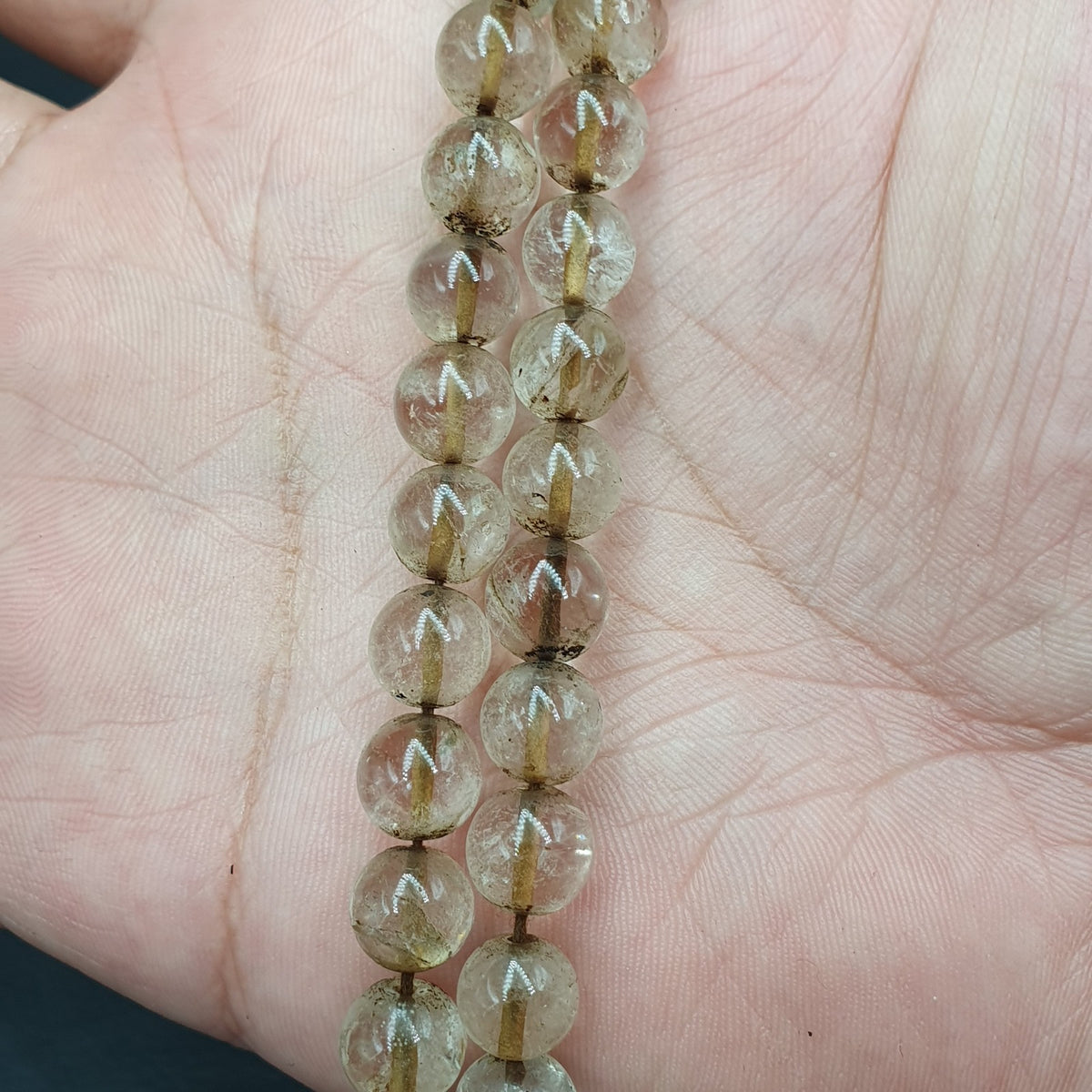 Vintage Himalaya Quarz Gebetskette 108 Perlen 8mm 76cm lang