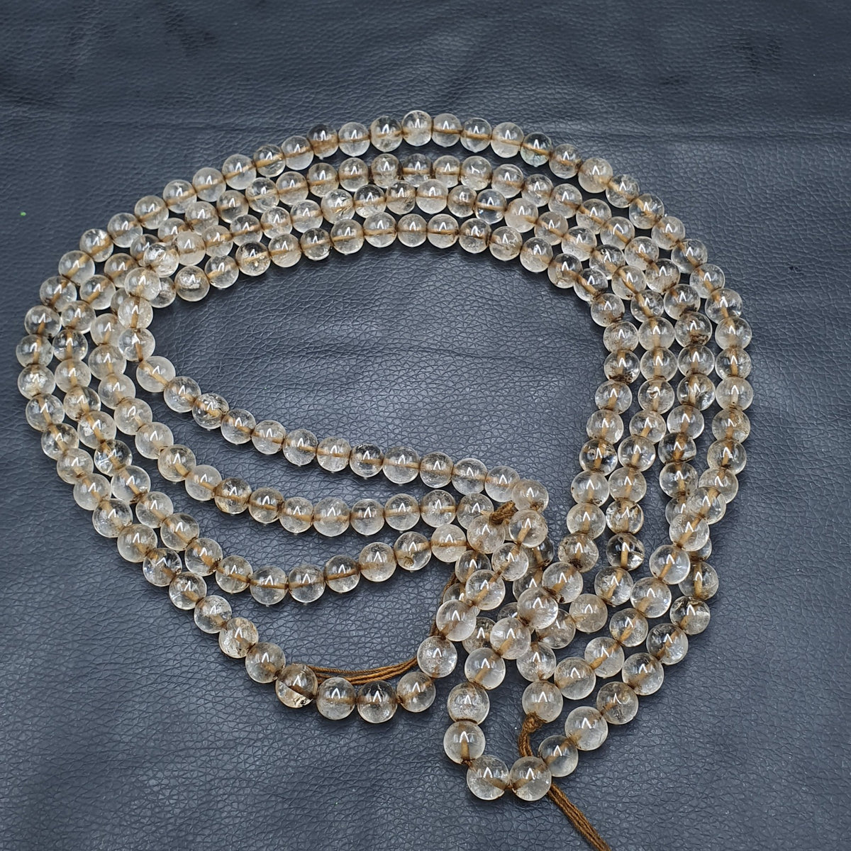 Vintage Himalaya Quarz Gebetskette 108 Perlen 8mm 76cm lang