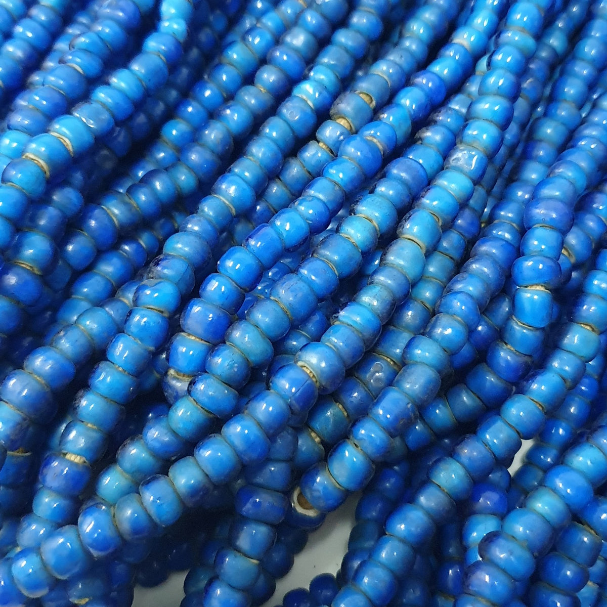Vintage Venetian SkyBlue Whiteheart beads Strands 7 mm 24 inches Long