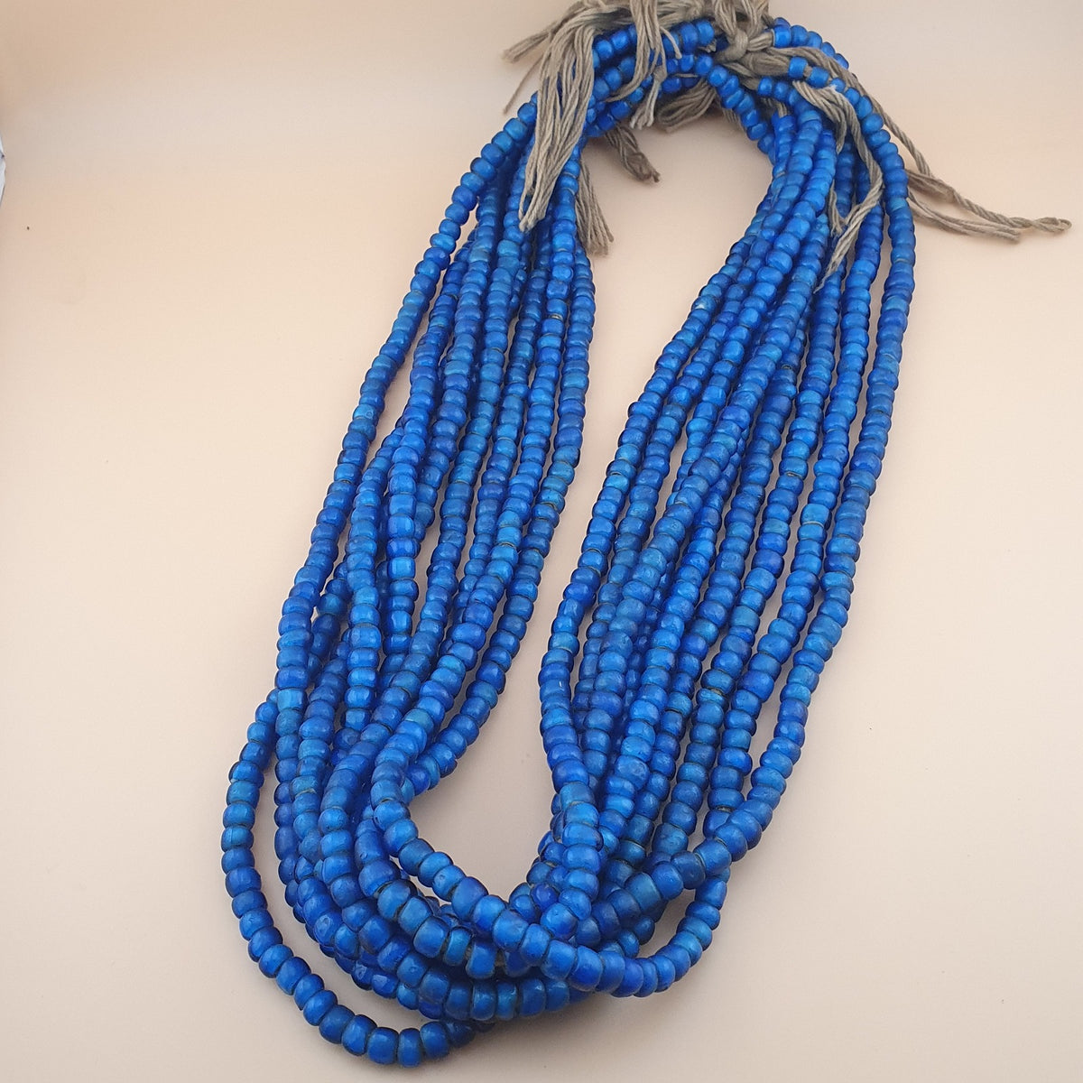 Vintage Venetian SkyBlue Whiteheart beads Strands 7 mm 24 inches Long