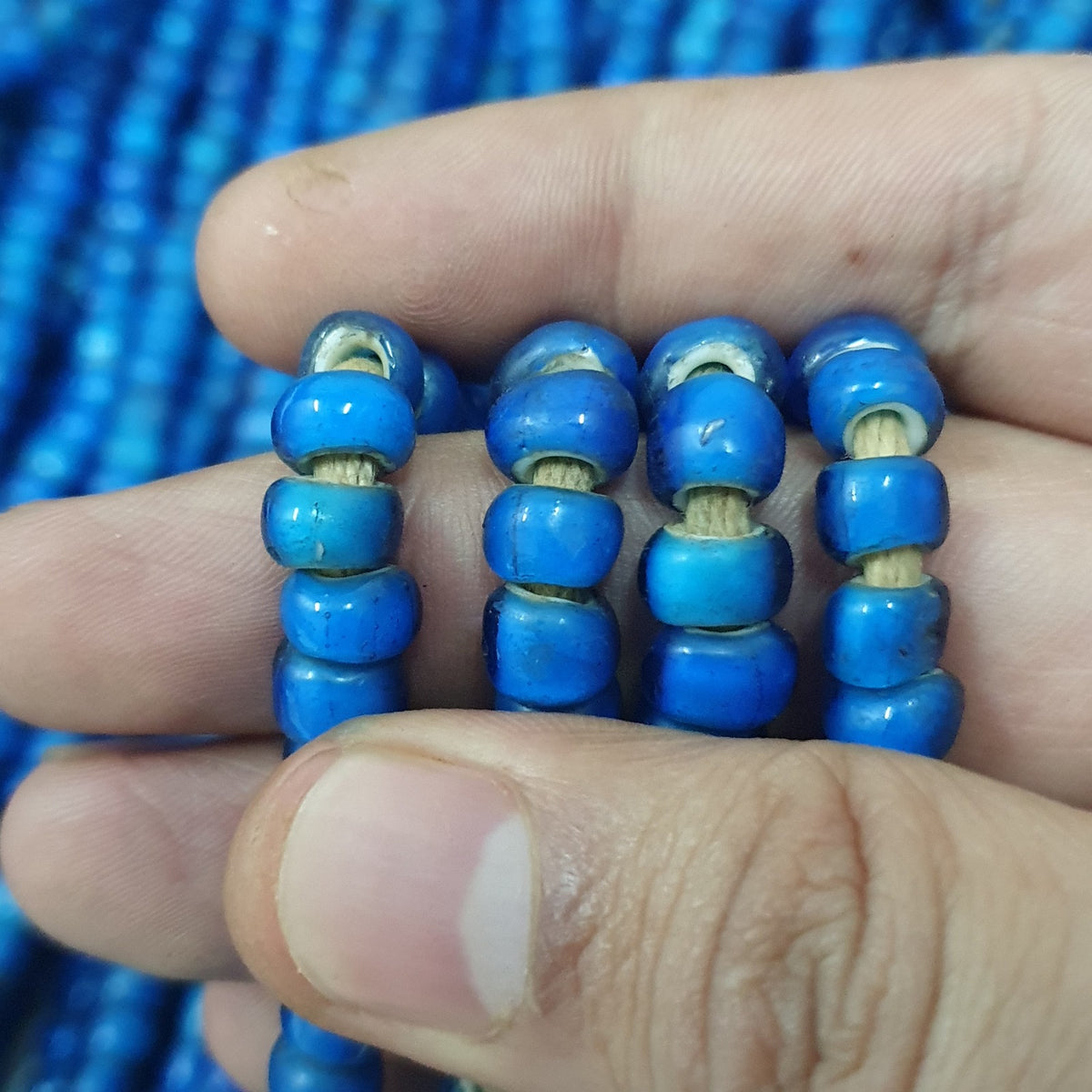Vintage Venetian SkyBlue Whiteheart beads Strands 7 mm 24 inches Long