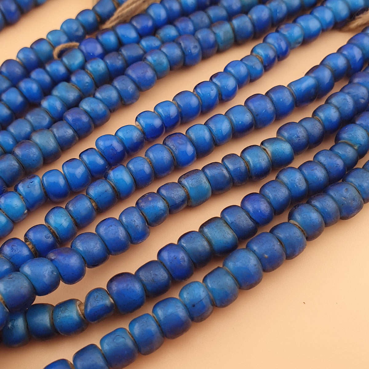 Vintage Venetian SkyBlue Whiteheart beads Strands 7 mm 24 inches Long