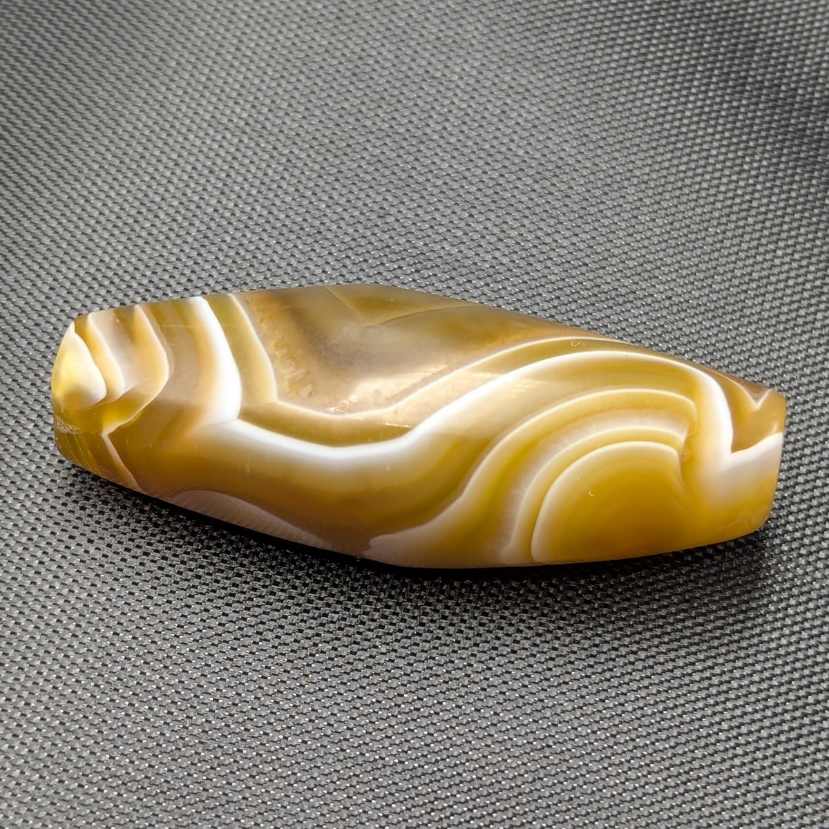 Perle d'Agate du Yémen Vintage Motif Yeux Naturels Uniques