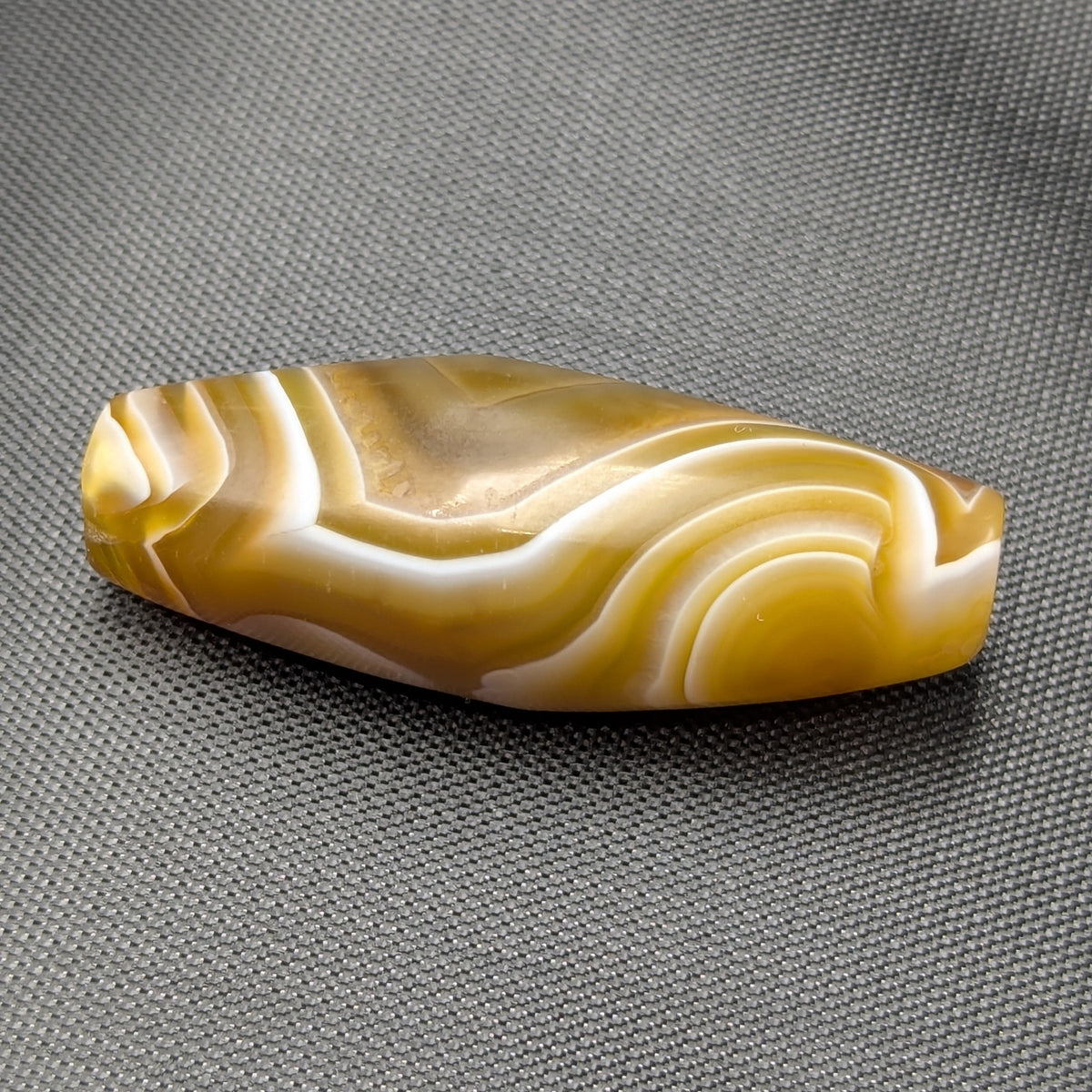 Perle d'Agate du Yémen Vintage Motif Yeux Naturels Uniques
