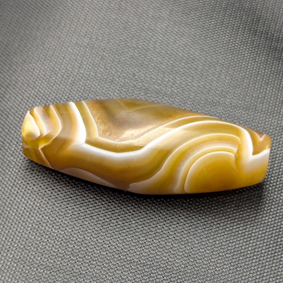 Perle d'Agate du Yémen Vintage Motif Yeux Naturels Uniques