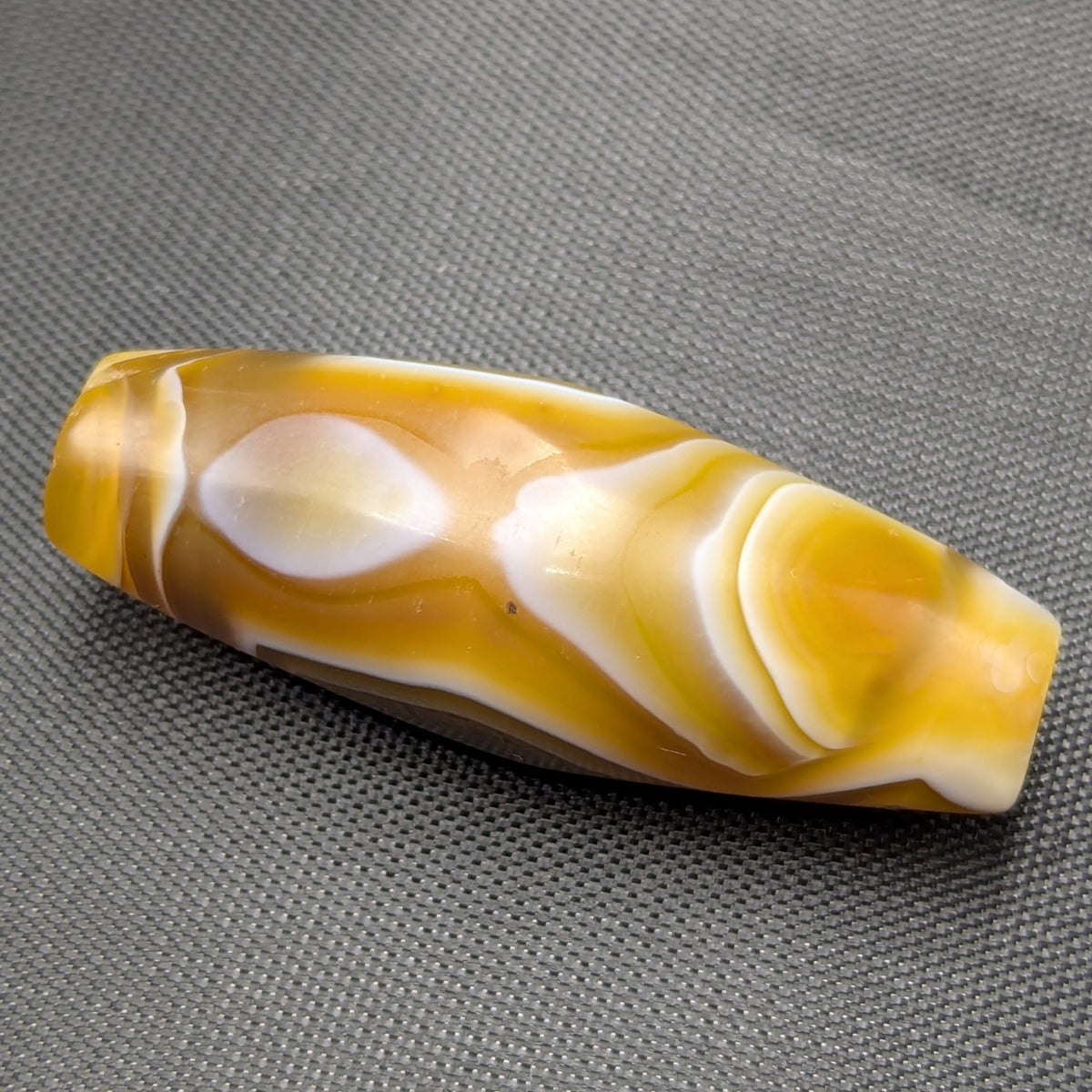 Perle d'Agate du Yémen Vintage Motif Yeux Naturels Uniques