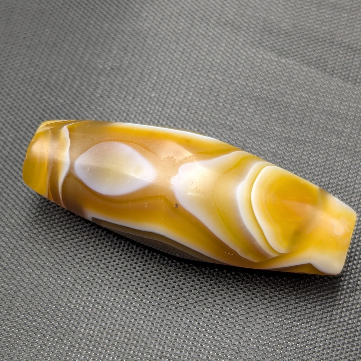 Perle d'Agate du Yémen Vintage Motif Yeux Naturels Uniques