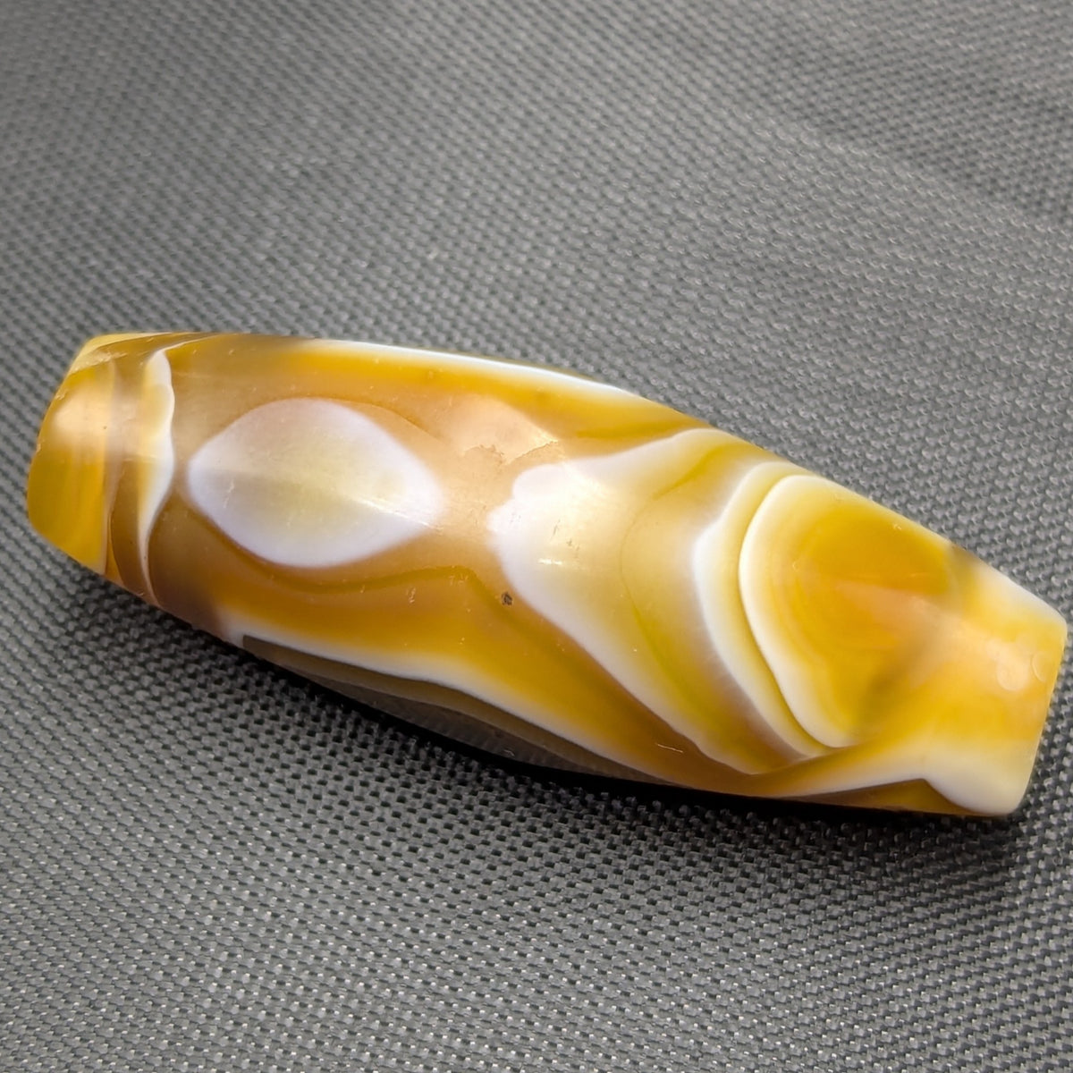 Perle d'Agate du Yémen Vintage Motif Yeux Naturels Uniques