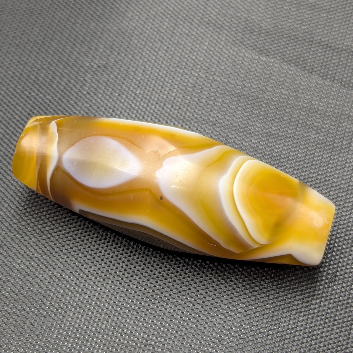 Perle d'Agate du Yémen Vintage Motif Yeux Naturels Uniques
