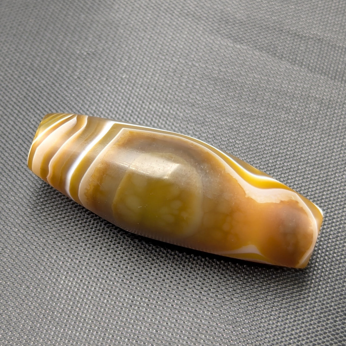 Perle d'Agate du Yémen Vintage Motif Yeux Naturels Uniques