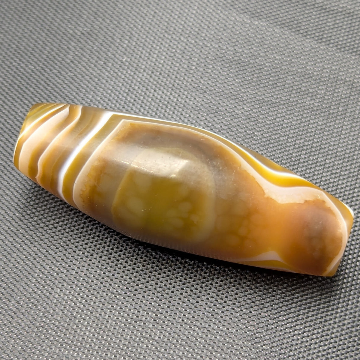 Perle d'Agate du Yémen Vintage Motif Yeux Naturels Uniques
