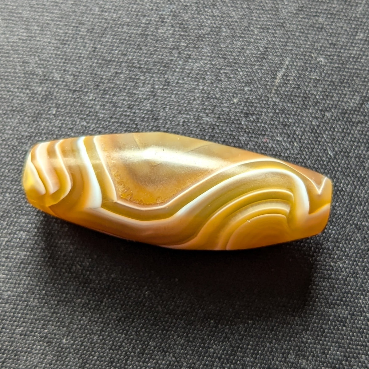 Perle d'Agate du Yémen Vintage Motif Yeux Naturels Uniques