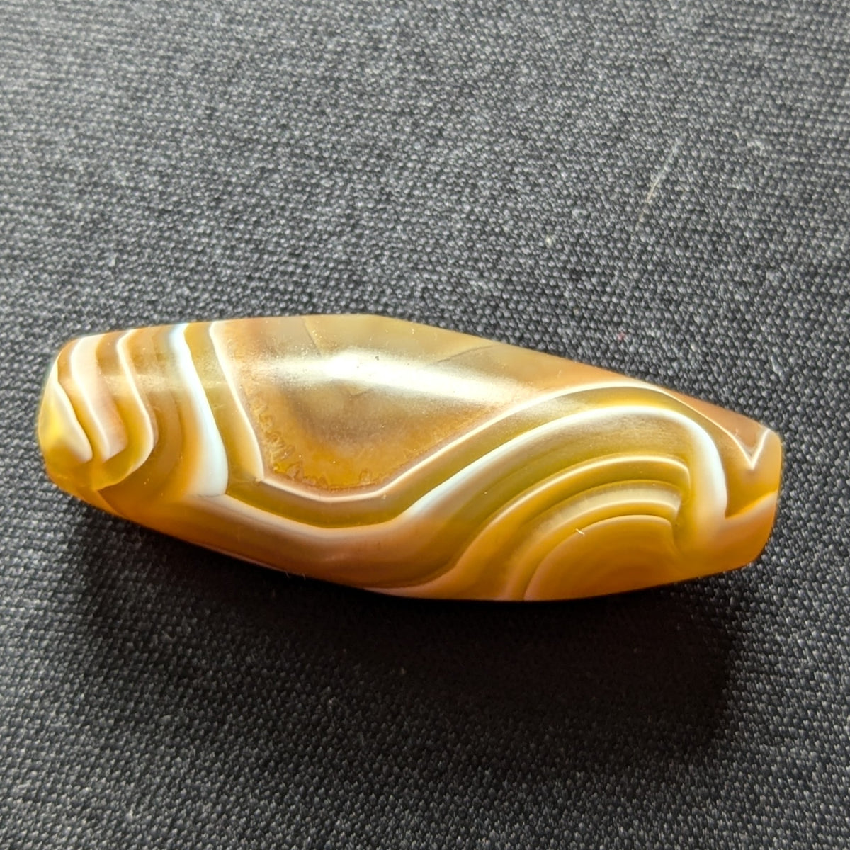 Perle d'Agate du Yémen Vintage Motif Yeux Naturels Uniques