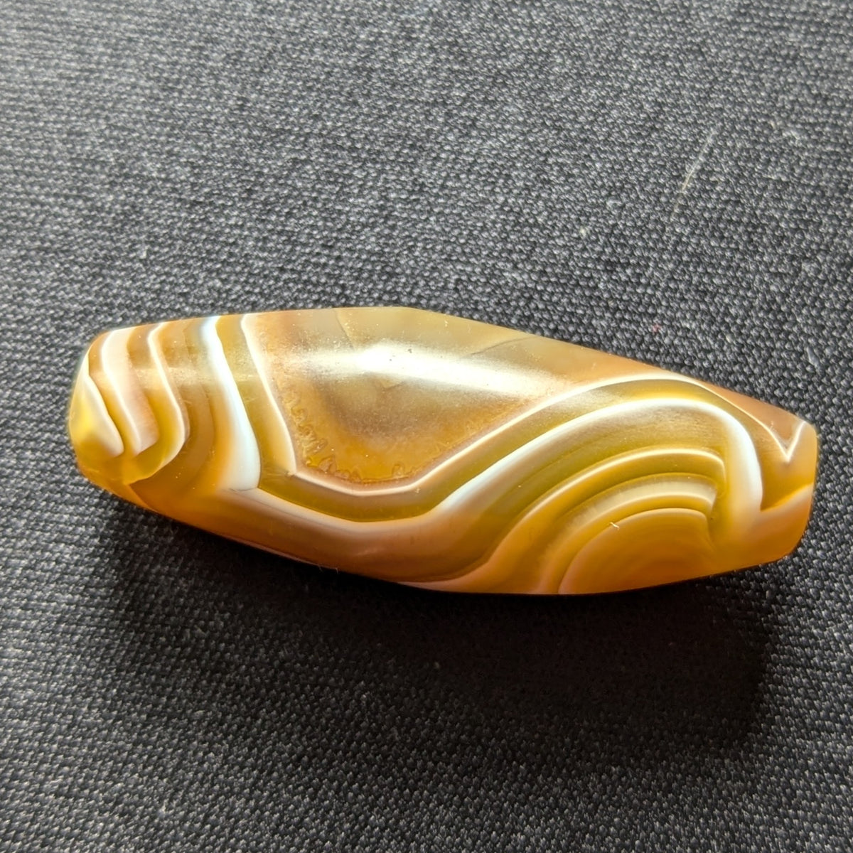 Perle d'Agate du Yémen Vintage Motif Yeux Naturels Uniques