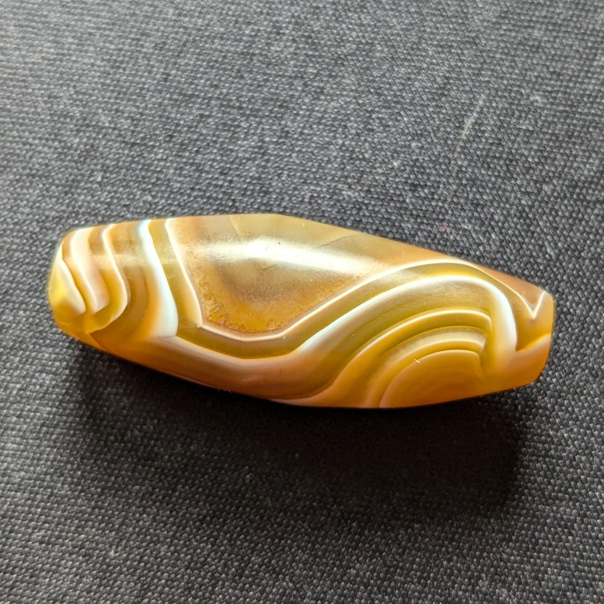 Perle d'Agate du Yémen Vintage Motif Yeux Naturels Uniques