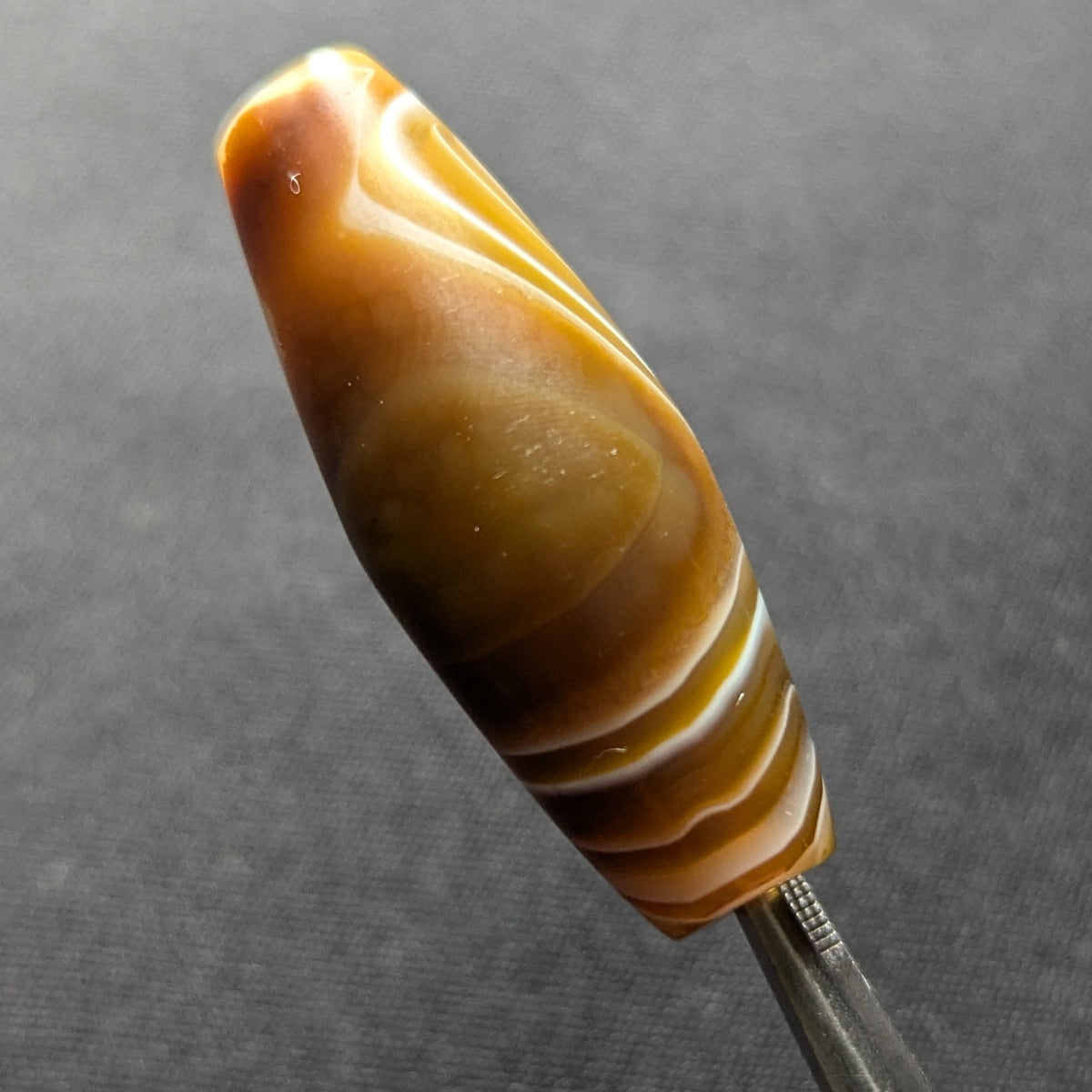 Perle d'Agate du Yémen Vintage Motif Yeux Naturels Uniques