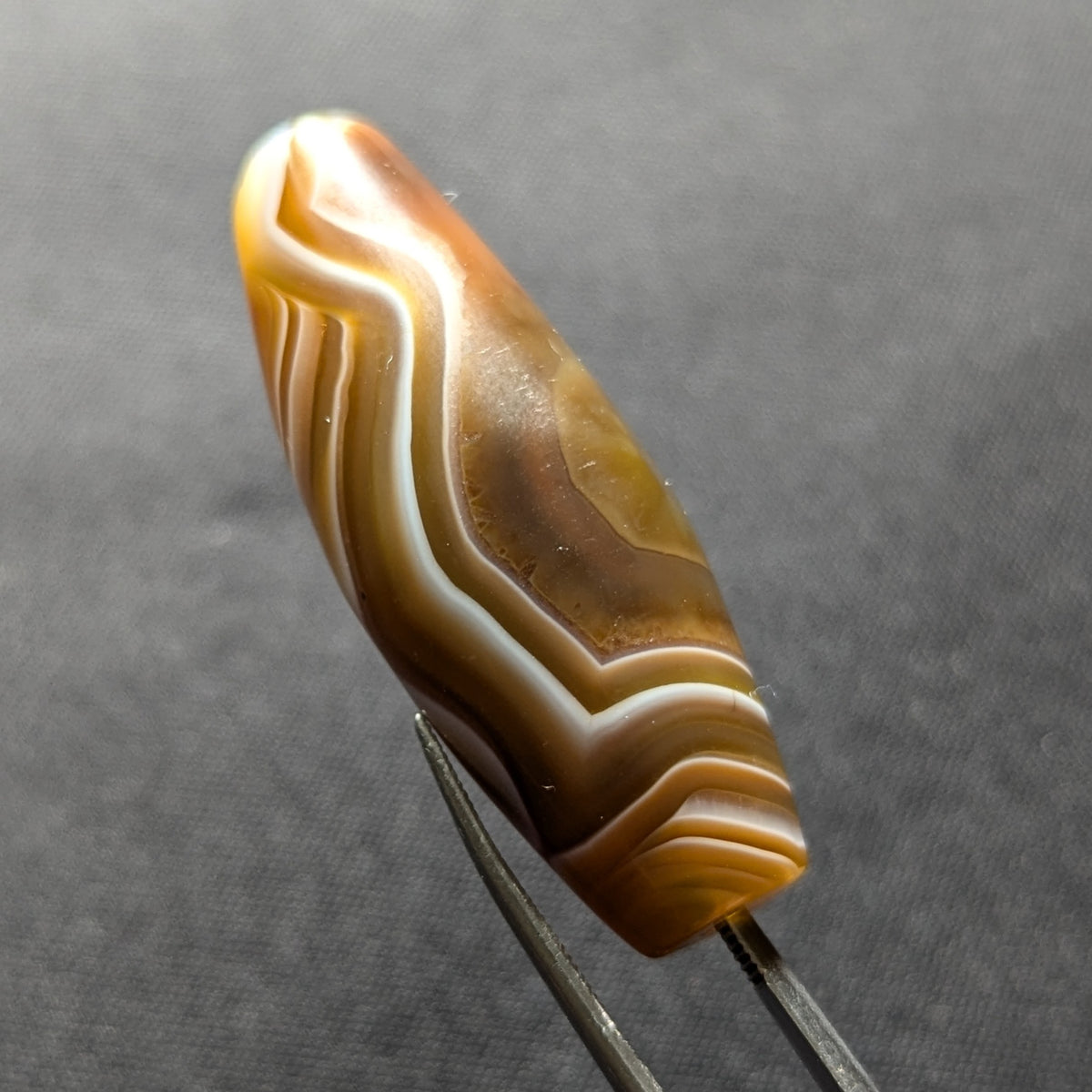 Perle d'Agate du Yémen Vintage Motif Yeux Naturels Uniques