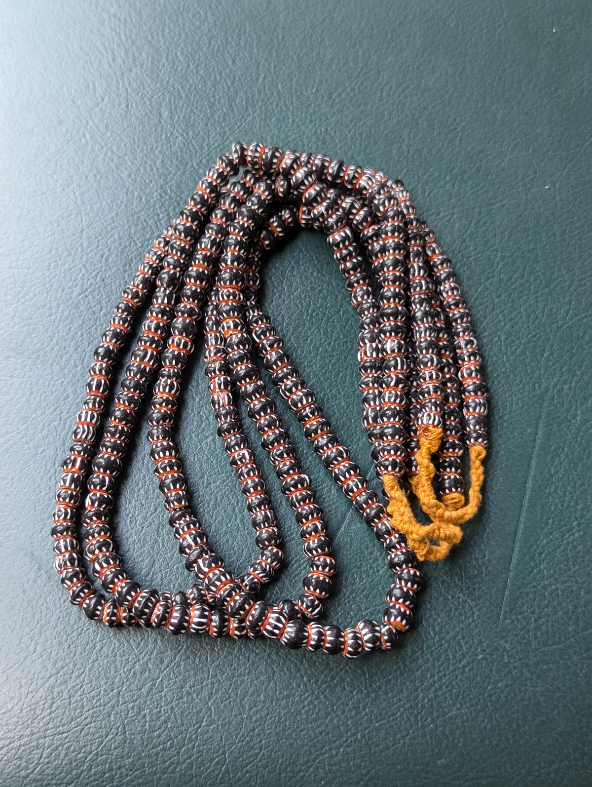 Vintage Venetian Style chevron Glass Beads strands 24 inches