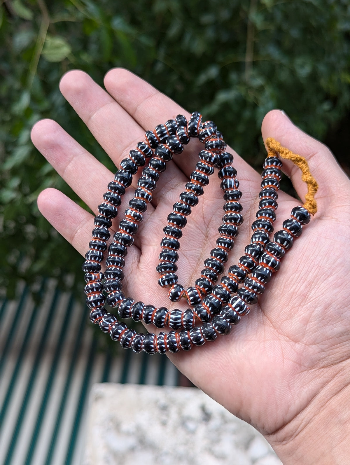 Vintage Venetian Style chevron Glass Beads strands 24 inches