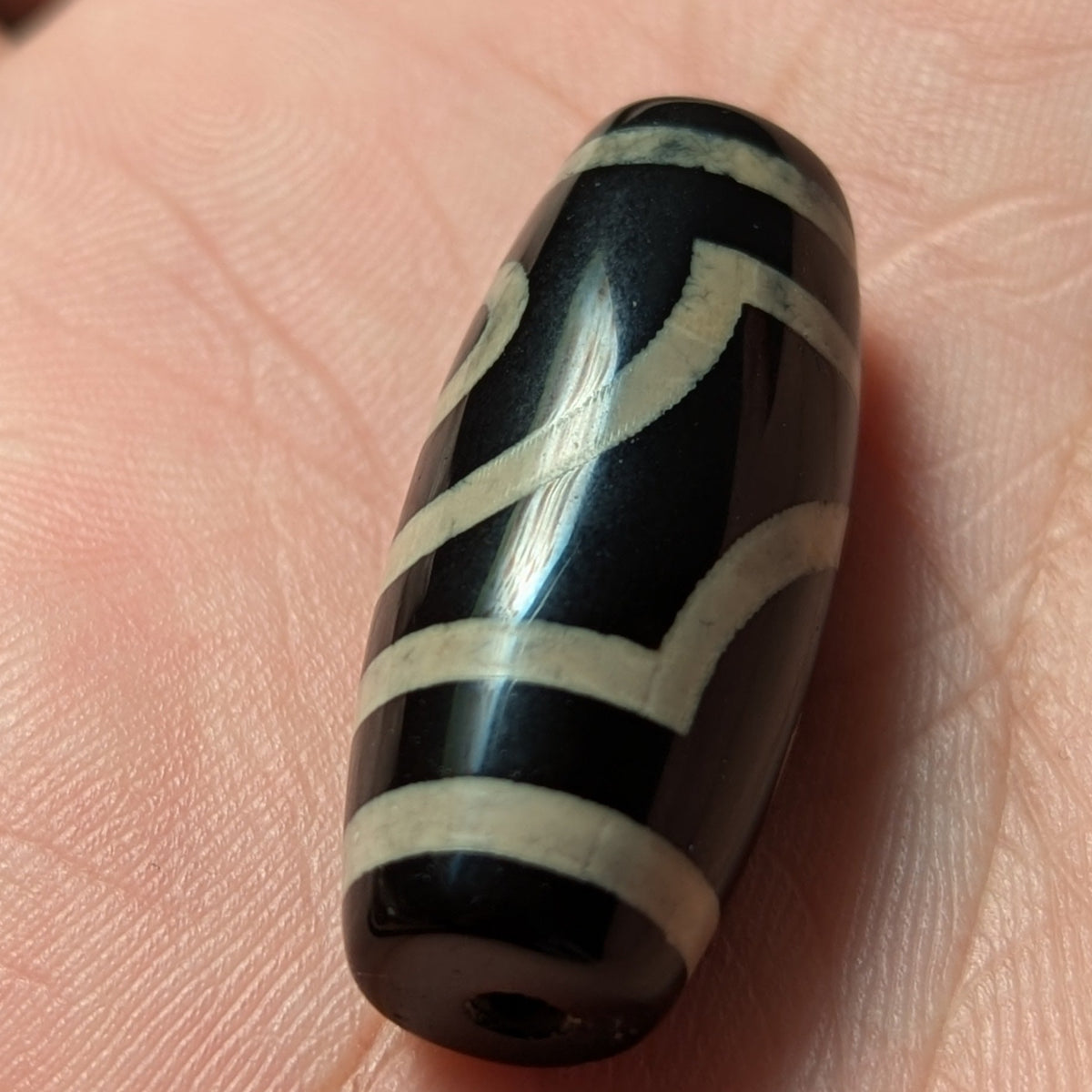 Vintage Himalayan Tibetan Agate Bead 2 Eyes Bead Dzi Amulet
