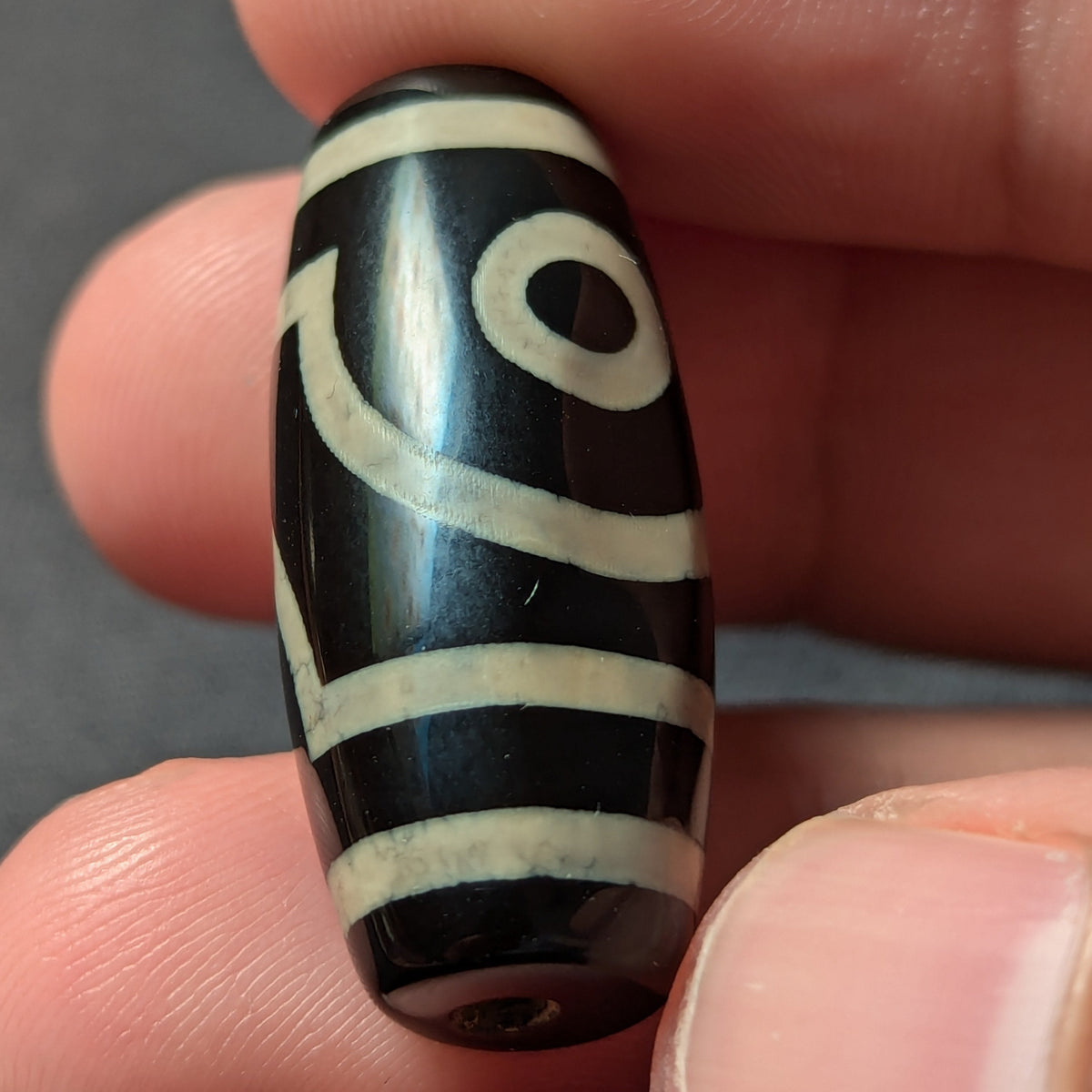 Vintage Himalayan Tibetan Agate Bead 2 Eyes Bead Dzi Amulet