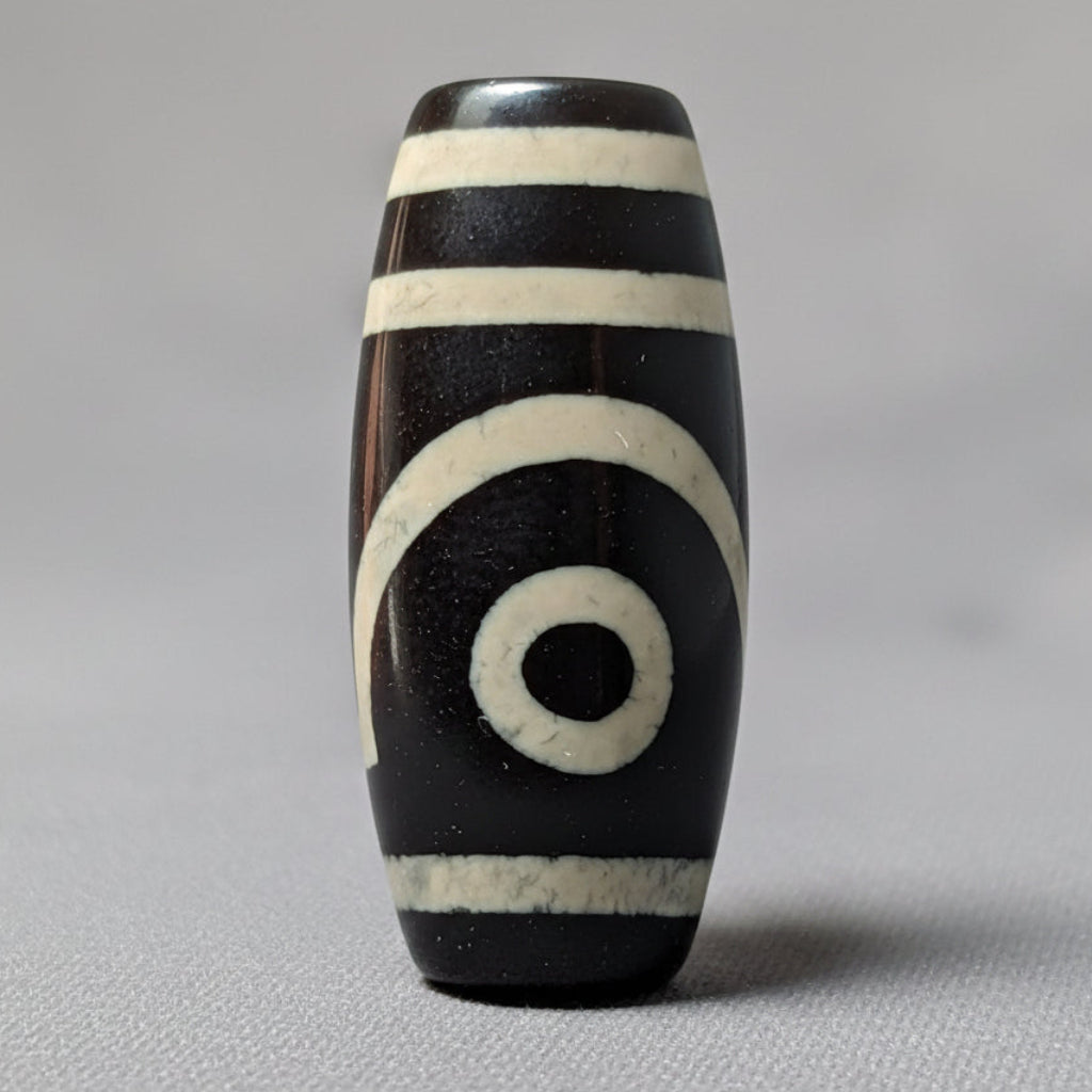 Vintage Himalayan Tibetan Agate Bead 2 Eyes Bead Dzi Amulet