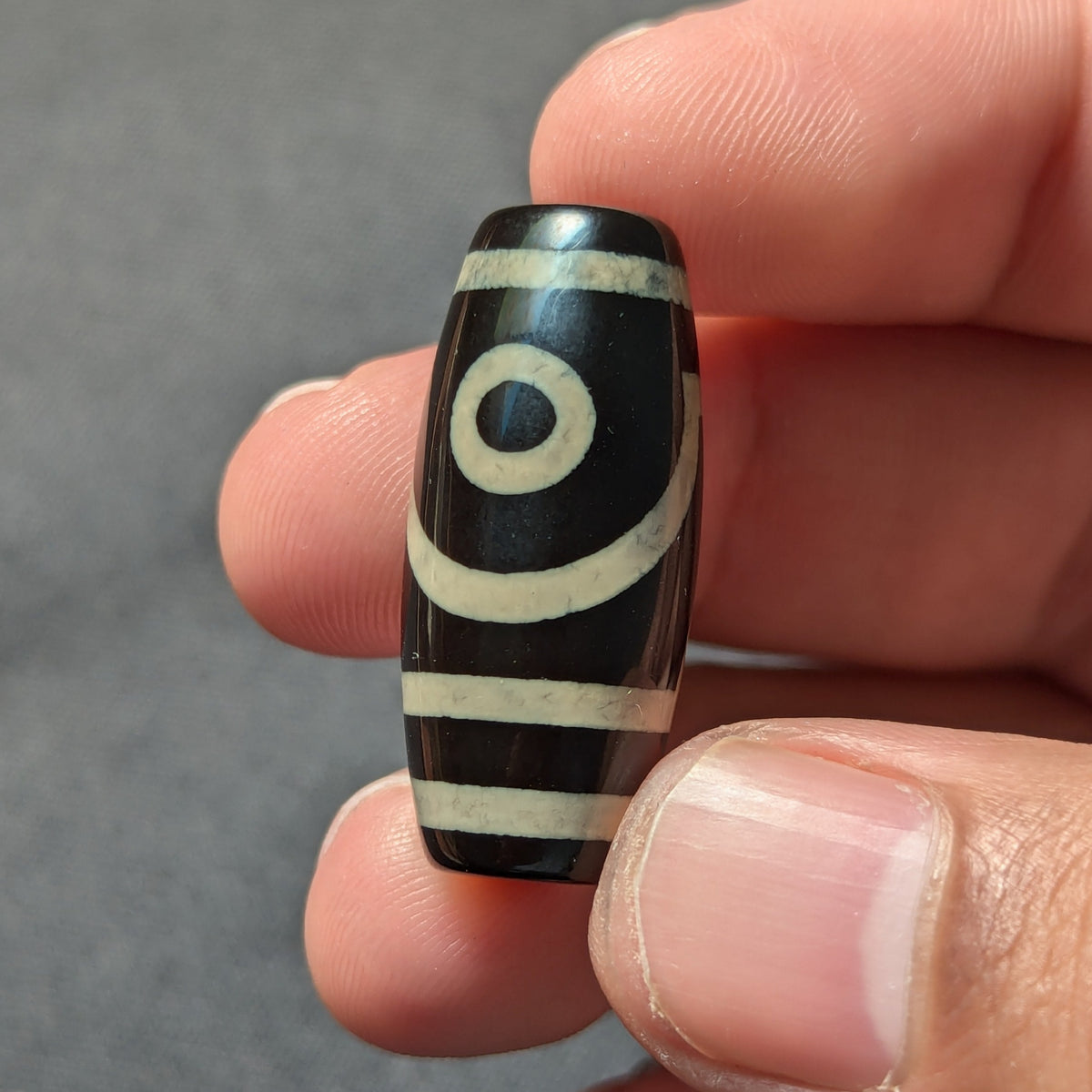 Vintage Himalayan Tibetan Agate Bead 2 Eyes Bead Dzi Amulet