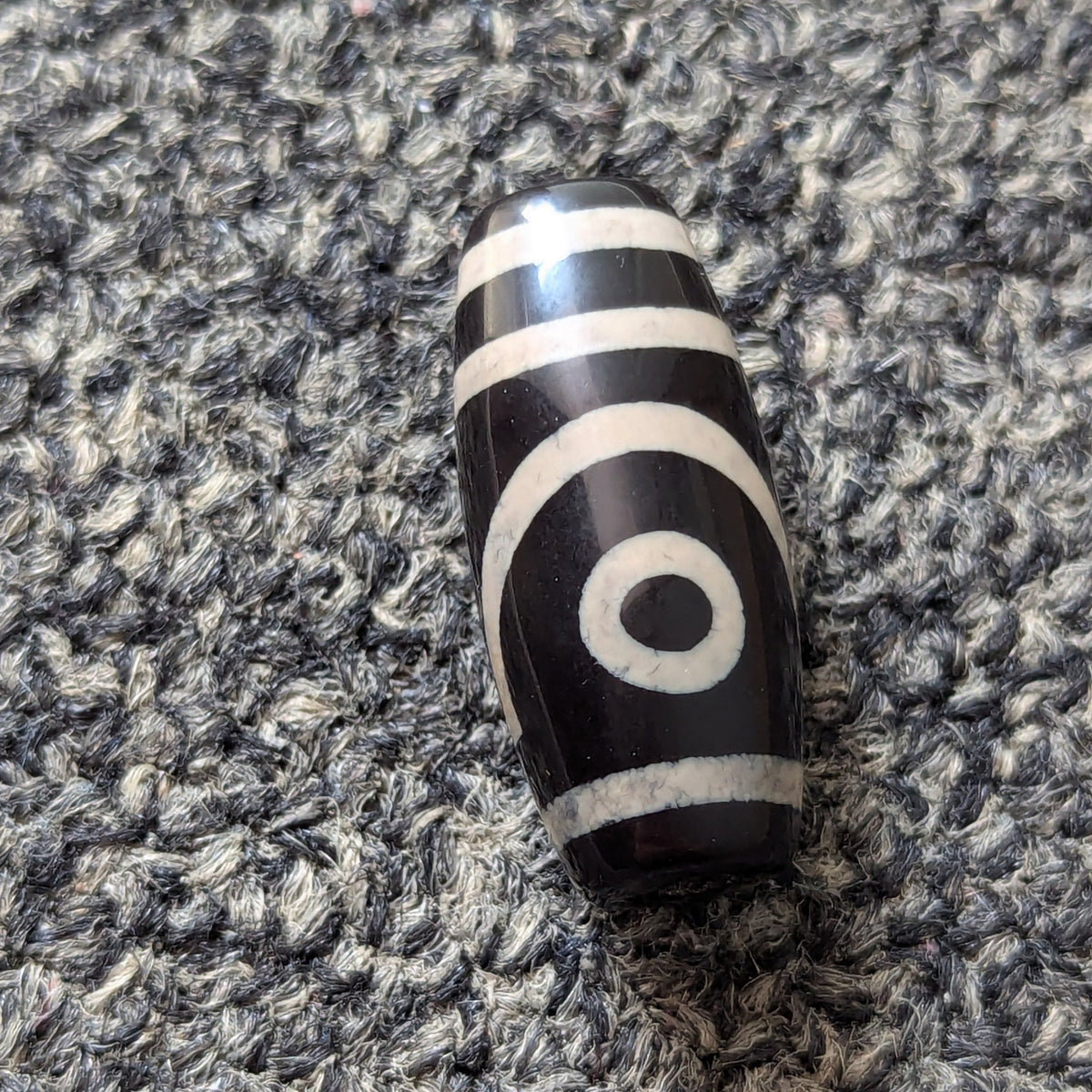 Vintage Himalayan Tibetan Agate Bead 2 Eyes Bead Dzi Amulet
