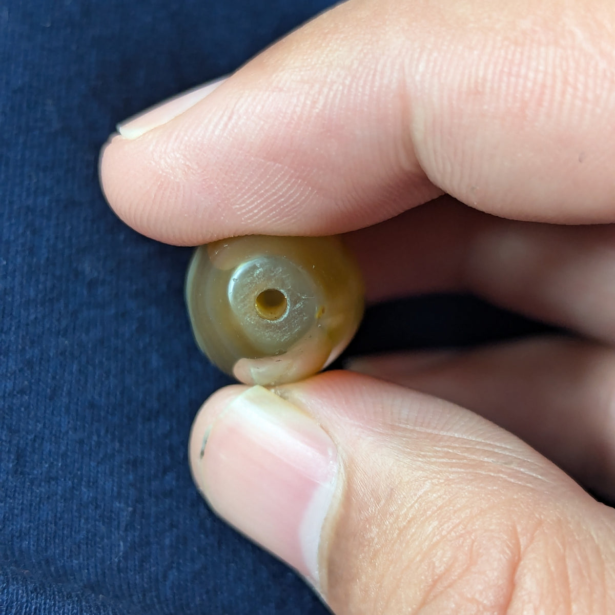 Vintage MiddleEastern Natural Eyes Yemeni Agate Bead