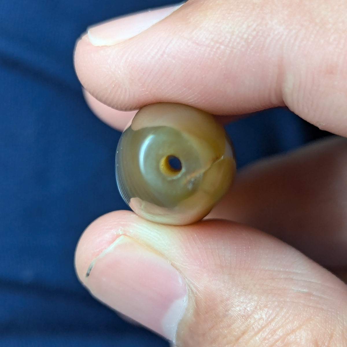 Vintage MiddleEastern Natural Eyes Yemeni Agate Bead