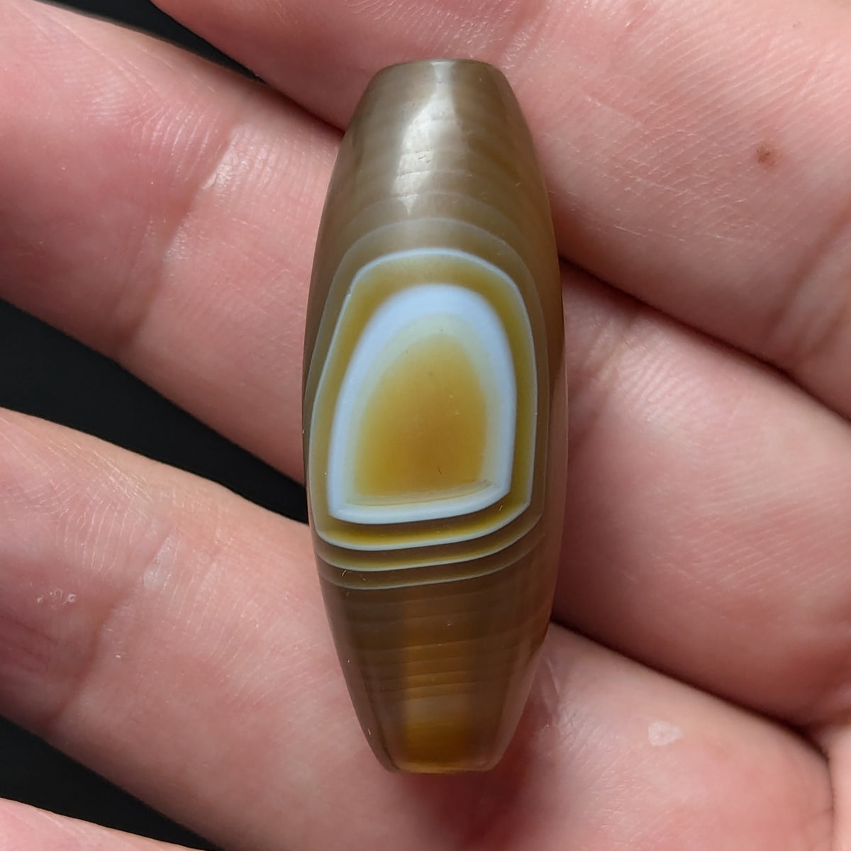 Vintage MiddleEastern Natural Eyes Yemeni Agate Bead