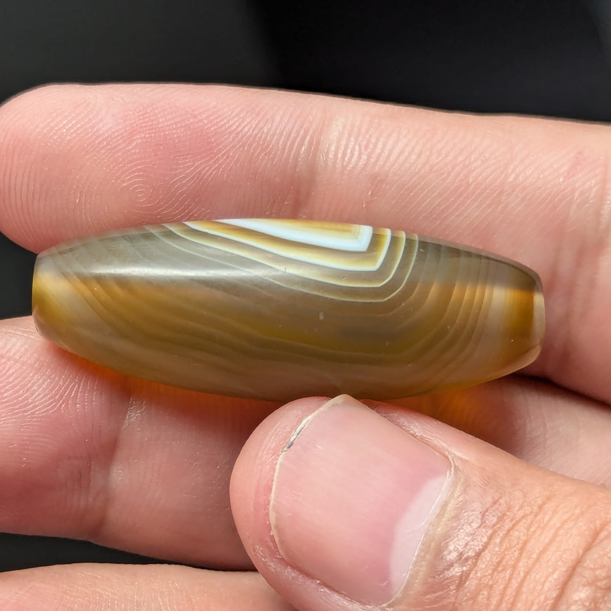 Vintage MiddleEastern Natural Eyes Yemeni Agate Bead